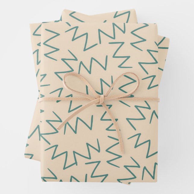 Beige Zig Zag Elegant Gift Wrap for Any Occasion (In situ)