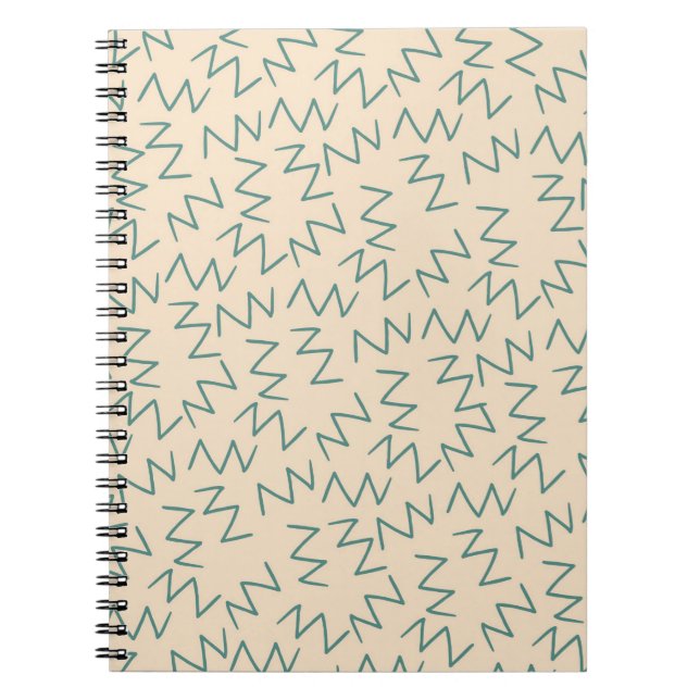 Beige Zig Zag Trendy and Functional Writing Access Notebook (Front)