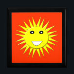 Beight Sunshine Gift Box<br><div class="desc">This awesome gift box features a bright smiling yellow sun that is guaranteed to make you smile even on the most miserable days. It is on a red-hot background and has a big white smiley mouth and huge black eyes with white pupils.</div>