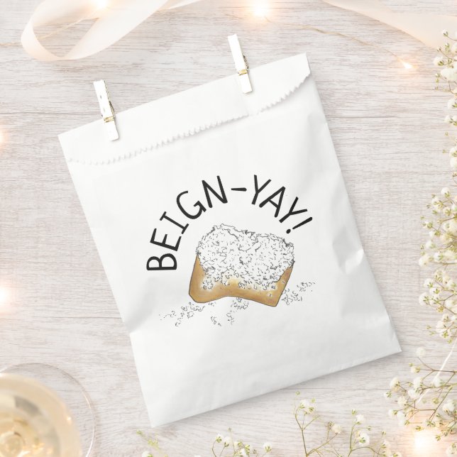 Beign-Yay! New Orleans NOLA Beignet Pastry Foodie Favor Bag (Clipped)