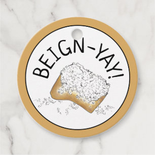 Beign-Yay! New Orleans NOLA Beignet Pastry Foodie Favor Tags