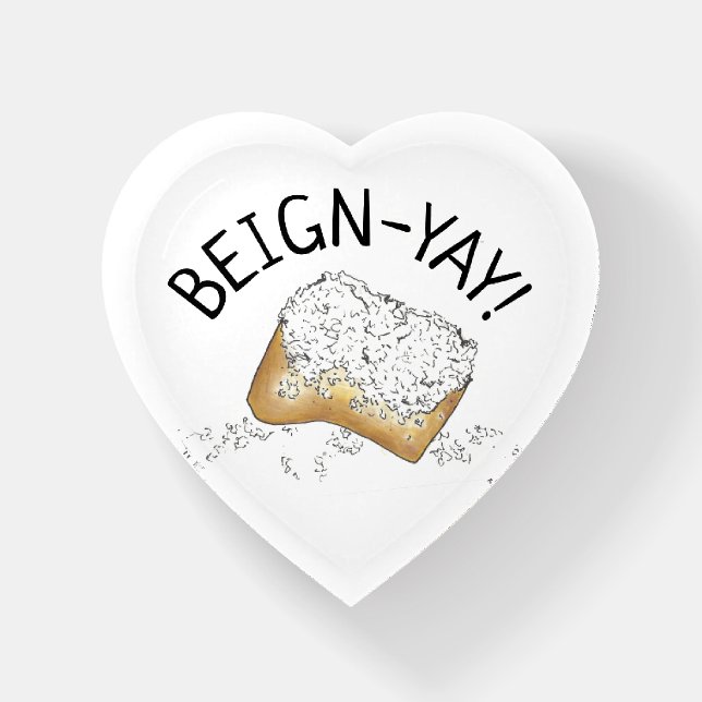 Beign-Yay Sugary New Orleans Beignet Pastry NOLA Paperweight (Front)