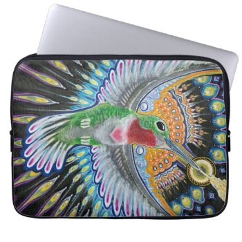 Beija Flor ("flower Kisser") Hummingbird Painting Laptop Sleeve by michaelgarfield at Zazzle