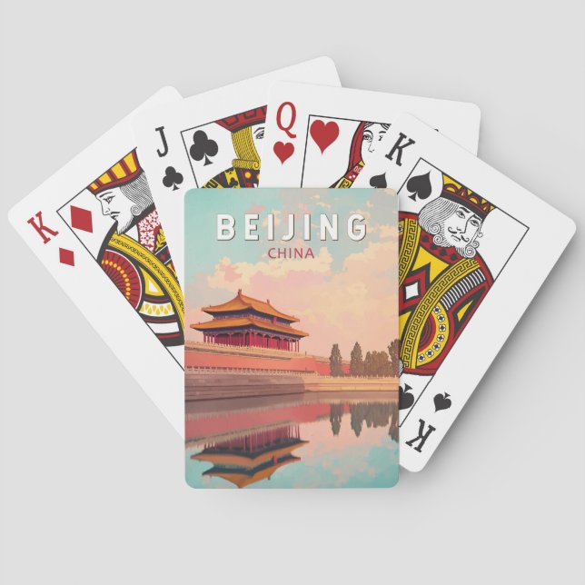 Beijing China Illustration Travel Art Vintage Poker Cards (Back)
