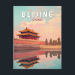 Beijing China Illustration Travel Art Vintage Postcard<br><div class="desc">Beijing retro vector travel design. Beijing,  the capital of China,  is a city rich in imperial history,  modern innovation,  and cultural depth. Home to iconic landmarks like the Forbidden City,  the Great Wall,  and Tiananmen Square.</div>