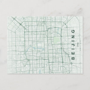 Beijing China Map Minimal Postcard