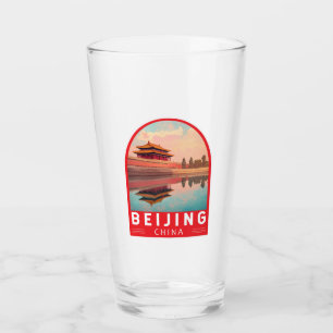Beijing China Travel Art Emblem Glass