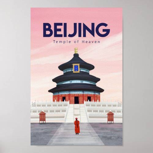 Beijing China travel poster 