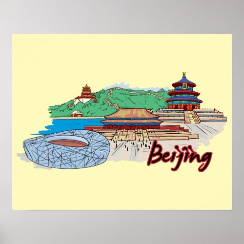 Beijing China Travel Poster