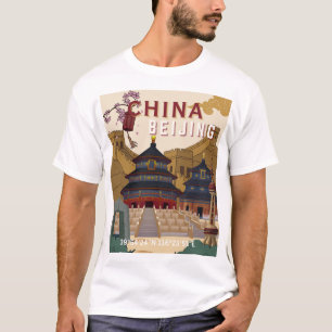 Beijing China Travel Poster Vintage Illustration T-Shirt