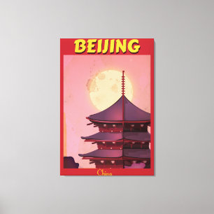Beijing China vintage travel poster Canvas Print