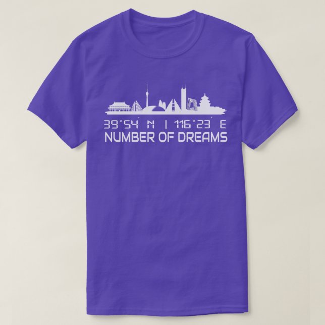 Beijing Skyline GPS Coordinates Silhouette China T-Shirt (Design Front)