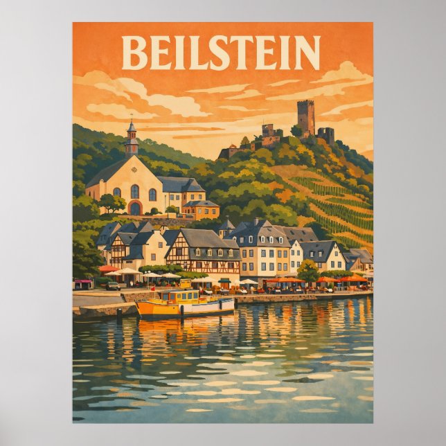 Beilstein Germany Vintage Travel Poster (Front)