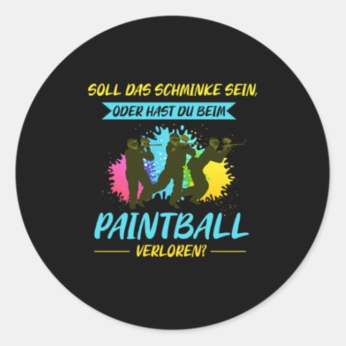 Beim Paintball Verloren Paimntball Player Gift Classic Round Sticker