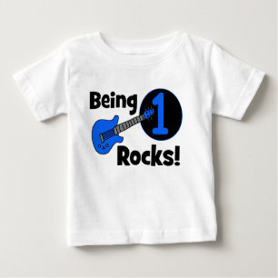 Being 1 Rocks! Personalized Baby's 1st Birthday Baby T-Shirt