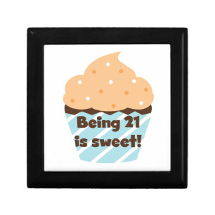 Being 21 is Sweet Birthday T-shirts and Gifts Keepsake Box