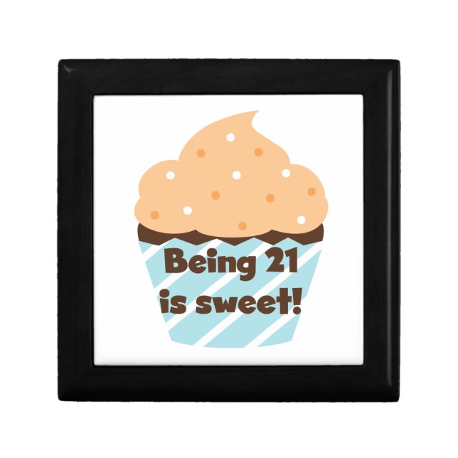Being 21 is Sweet Birthday T-shirts and Gifts Keepsake Box (Front)