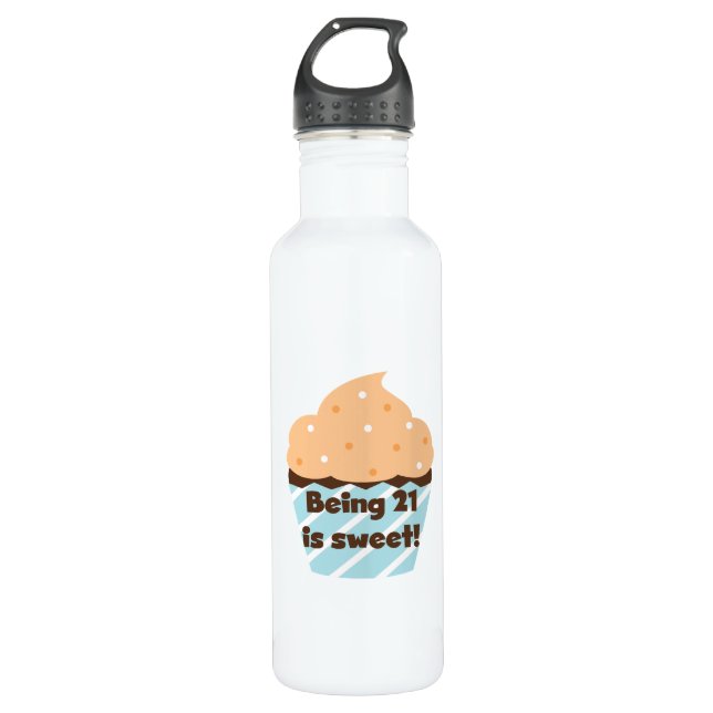 Being 21 is Sweet Birthday T-shirts and Stainless Steel Water Bottle (Front)