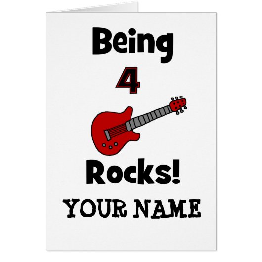 Being 4 Rocks! Guitar Design Cards (Front)