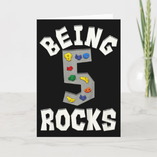 Being 5 Rocks Rock Climber 5th Birthday Funny Card