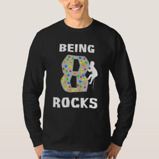 Being 8 Years Old Rocks Funny Rock Climber Birthda T-Shirt