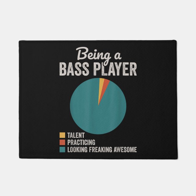 Being a Bassist Musician Funny Bass Guitar Player Doormat (Front)