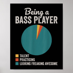 Being a Bassist Musician Funny Bass Guitar Player Poster