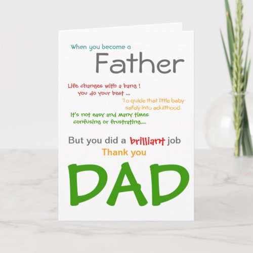 Being a DAD _ Fathers Day Card