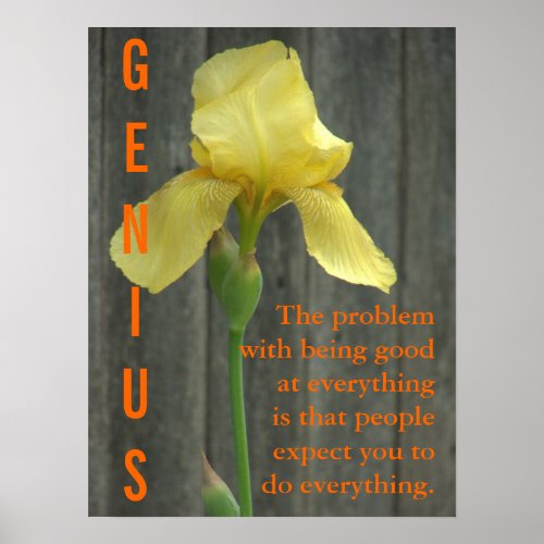 Being a genius is hard work 3 poster