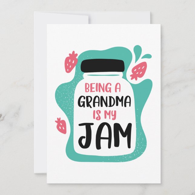 Being A Grandma Is My Jam Thank You Card (Front)