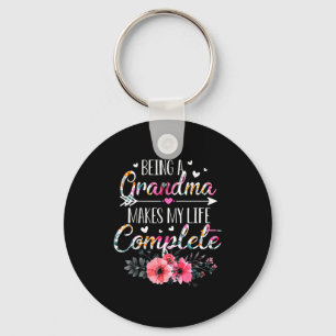 Being A Grandma Makes My Life Complete Announcemen Keychain