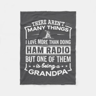 Being A Ham Radio Grandpa Funny Old Man Fleece Blanket