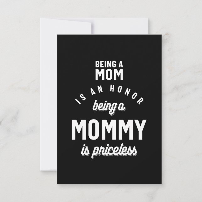 Being a Mom is an Honor Being a Mommy is Priceless RSVP Card (Front)