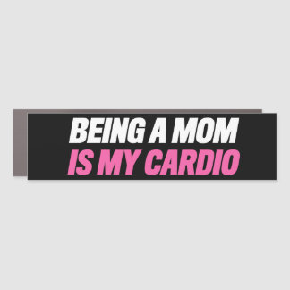 Being a Mom Is My Cardio Bumper Car Magnet