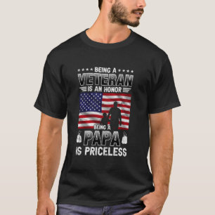 Being a Papa is Priceless Proud USA Veteran Papa T-Shirt
