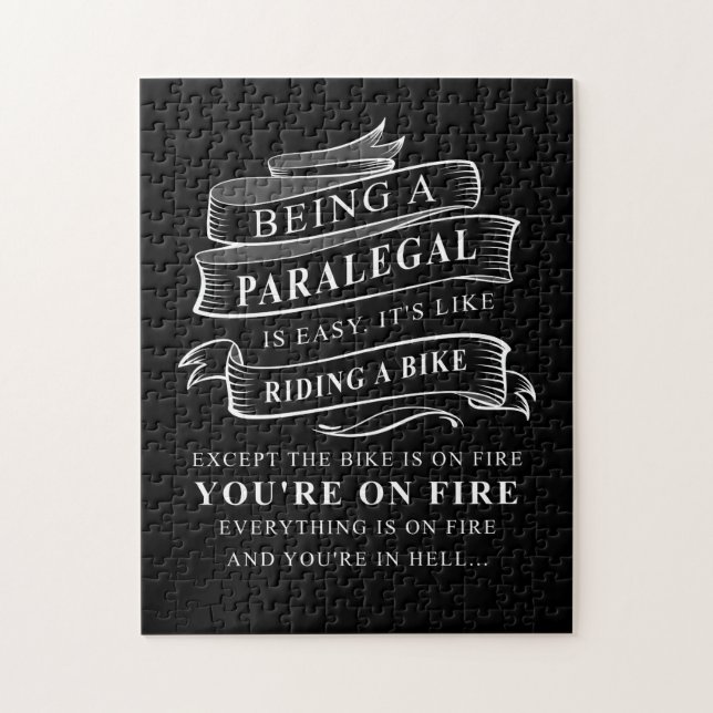 Being A Paralegal Riding A Bike TShirt It Easy It Jigsaw Puzzle (Vertical)