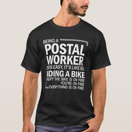 Being A Postal Worker Easy Like Riding A Bike Funn T_Shirt