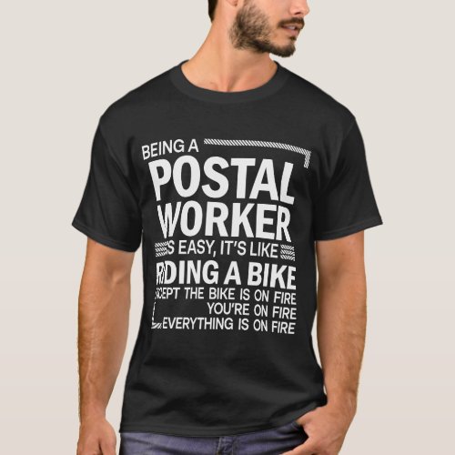 Being A Postal Worker Easy Like Riding A Bike Funn T_Shirt