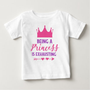 Being A Princess Is Exhausting, Crown, Hearts Baby T-Shirt