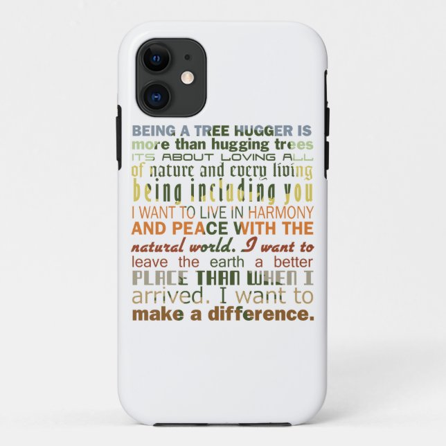 Being a Tree Hugger Case-Mate iPhone Case (Back)