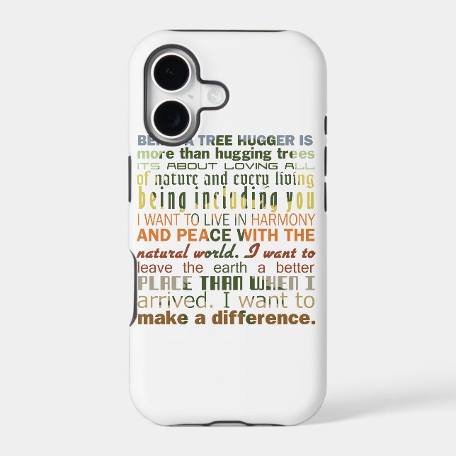Being a Tree Hugger Iphone Case (Back)