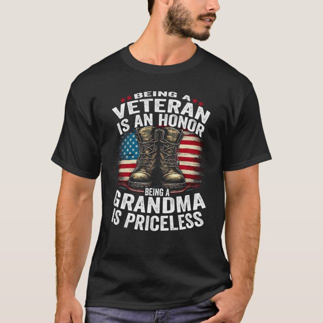 Being a Veteran Is an Honor- American Flag T-Shirt (Front)