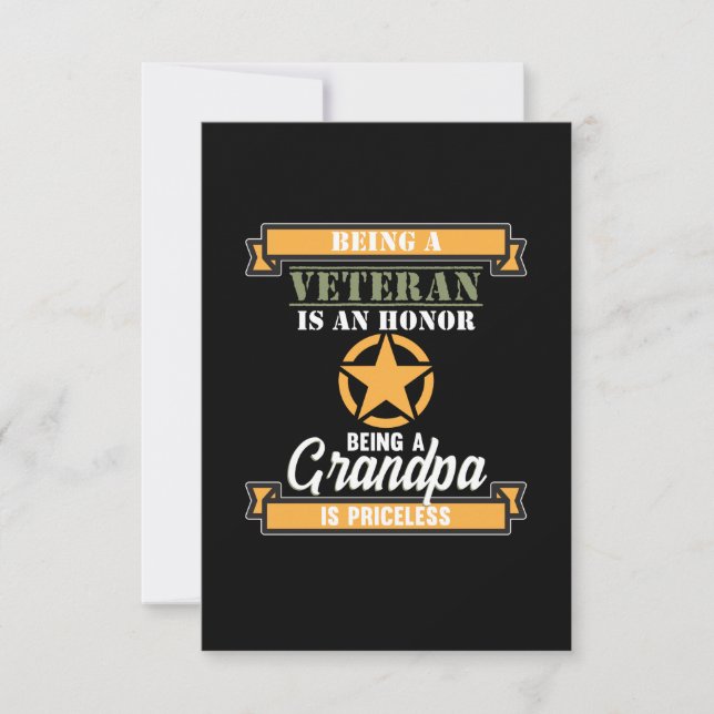 Being A Veteran Is Honor Happy Veterans Day RSVP Card (Front)