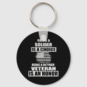 Being A Veteran Us Army Solider Independence Veter Keychain