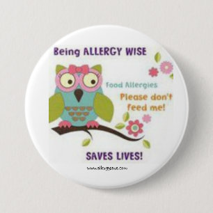 Being Allergy Wise - Awareness badge Pinback Button