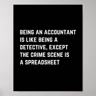 being an accountant is like being a detective  poster