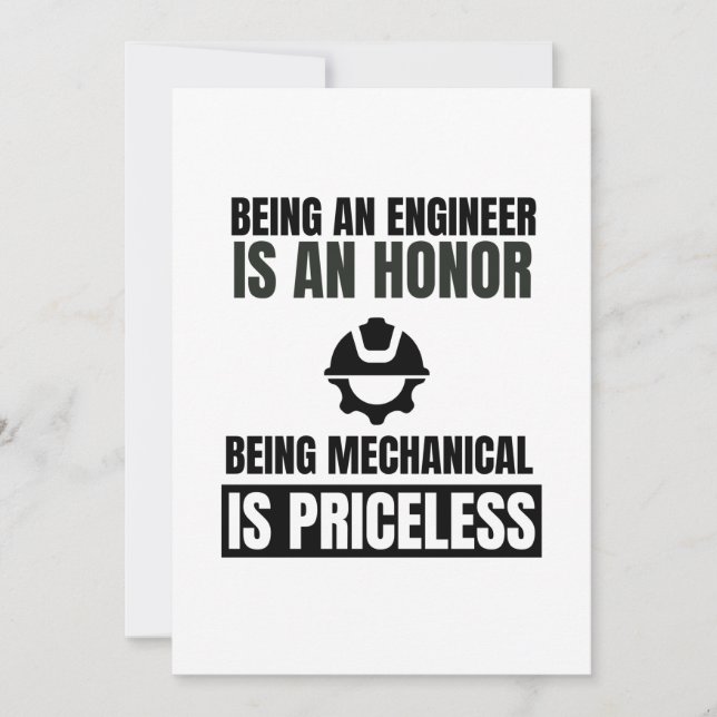 Being an engineer is an honor being mechanical is holiday card (Front)