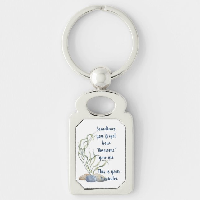 “Being Awesome”Rectangle Keychain (Front)
