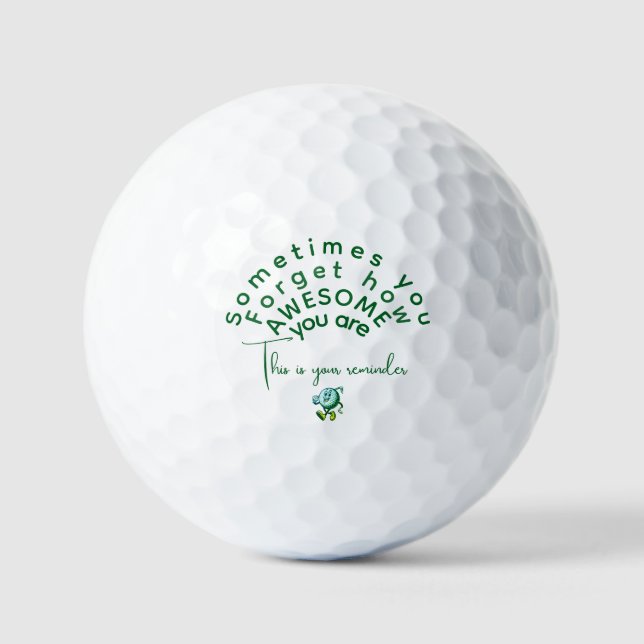 “Being Awesome”Rectangle Keychain Golf Balls (Front)