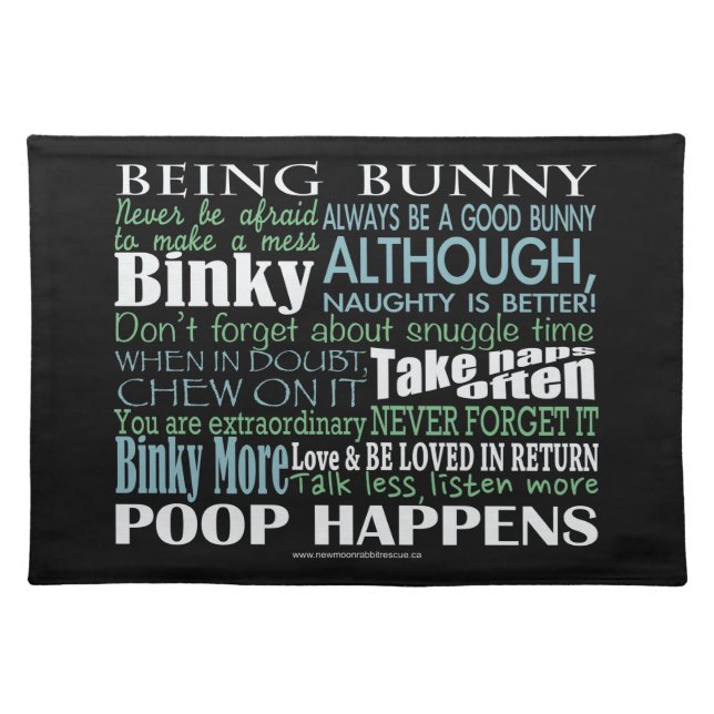 "Being Bunny" Placemat (Front)